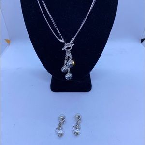 Brighton clear crystal necklace and earrin…
